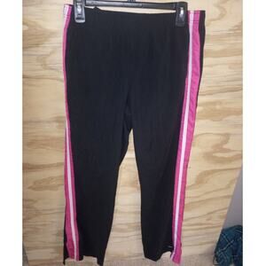 Women's Vintage Y2K Nike Sweatpants Medium Pink Stripe Black